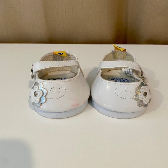 Build-A-Bear White Mary Jane Shoes‎ w/ Flowers – Patent Leather - Picture 5 of 8